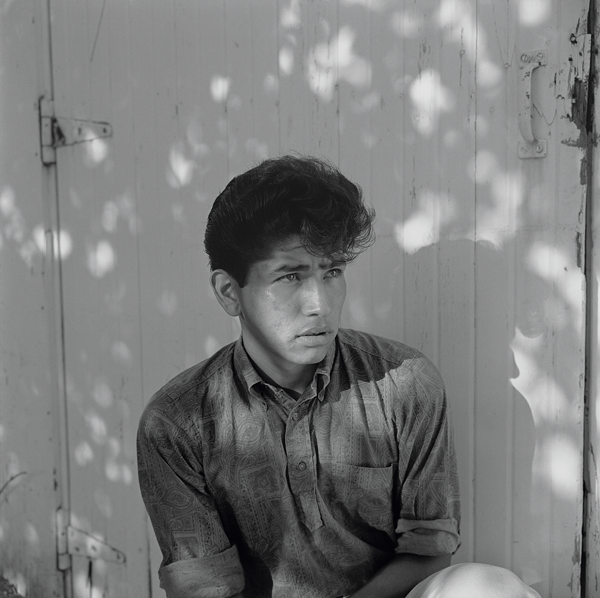 Larry Clark’s “Johnny Bridges, 1961.” (Print: 2014 | Black and white photograph, from an edition of 3 and 1 artist’s proof | 20 X 16 inches; 50.8 X 40.64 cm).  © Larry Clark; Courtesy of the artist and Luhring Augustine, New York.