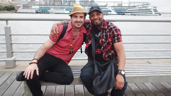 Salvadore Lopez, left, and Devon McDowell, have some perspective on the Christopher St. Pier scene.   Photo by Clarissa-Jan Lim