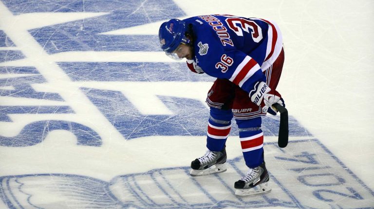 NHL Stanley Cup Playoffs 2015 first-round TV schedule 2 Rangers left wing Mats Zuccarello skates off the ice after losing to the Los Angeles Kings in Game 3 of the Stanley Cup Final at Madison Square Garden on Monday, June 9, 2014.