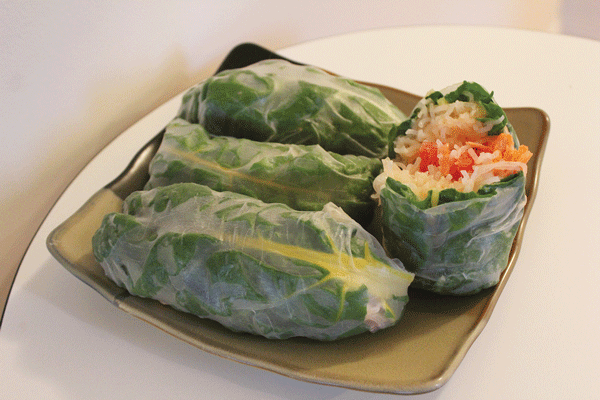 On its own, Yellow Swiss Chard is a mere seven calories per cup — and only 50, in its Spicy Summer Roll form (see the recipe).
