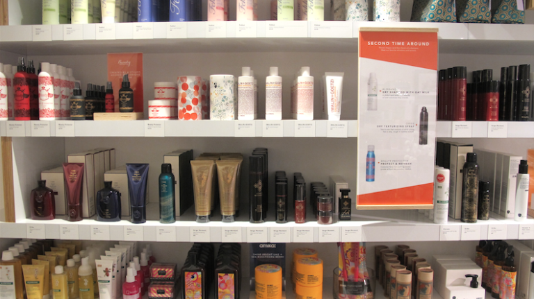 Downstairs is your soon-to-be best kept secret: a space filled with dry shampoo and other products dedicated to those who want to skip a few washes. Maybe you're lazy, in need of a quick pick-me-up or have delicate strands. We're not asking questions.