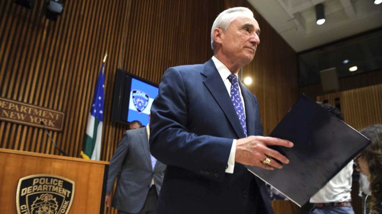 New York City Police Commissioner William J. Bratton discussed implementing some of the training techniques used by the Los Angeles Police Department when he was in charge there.