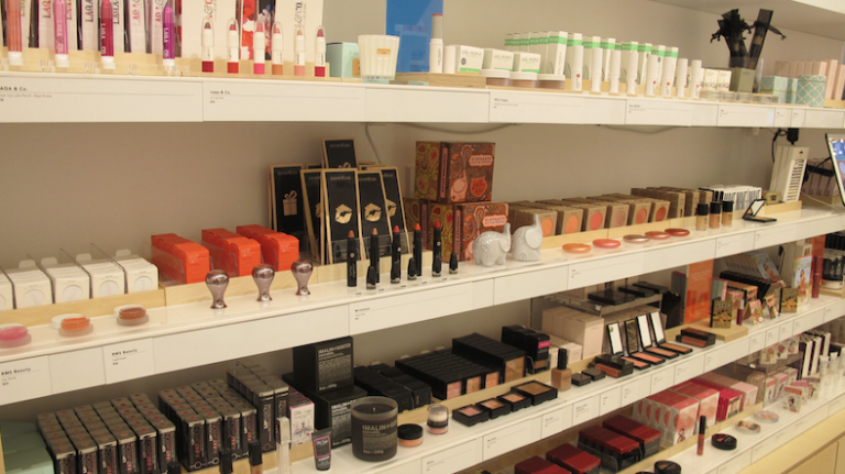 Just like the online shopping experience, the Birchbox store is organized by category (lips, eyes, hair, skin, etc.), not by brand, so it's that much easier to compare options and find exactly what you're looking for.