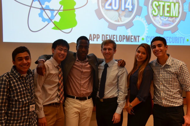 Students from Pace's STEM Collaboratory Camp including Jeremy Eng, left. Downtown Express photo by Yannic Rack.