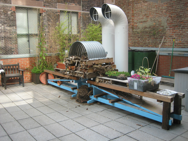 The school’s “insect hotel.” 