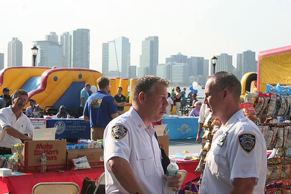 Captain Anthony Carter, Commanding Officer Transit District 2 (left) and Captain Brendan Timoney, Commanding Officer 1st Precinct