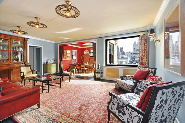 Home to Pre-War Elegance and Post-War Exuberance 1 S. Moss/Corcoran Group The living room at 875 Fifth Ave.