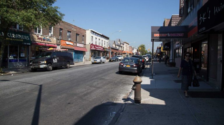 Businesses along 150th Street in Whitestone on August 27, 2014. 