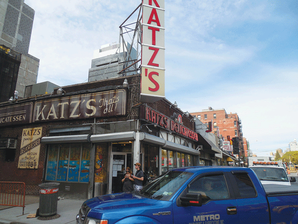 Katz’s Deli, at Houston and Orchard Sts., has reportedly sold its unused development rights.  Photo by gerard flynn