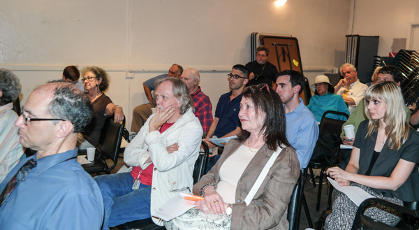 V.I.D. club members listened attentively to Tim Wu’s remarks before endorsing for lieutenant governor.  Photos by TEQUILA MINSKY