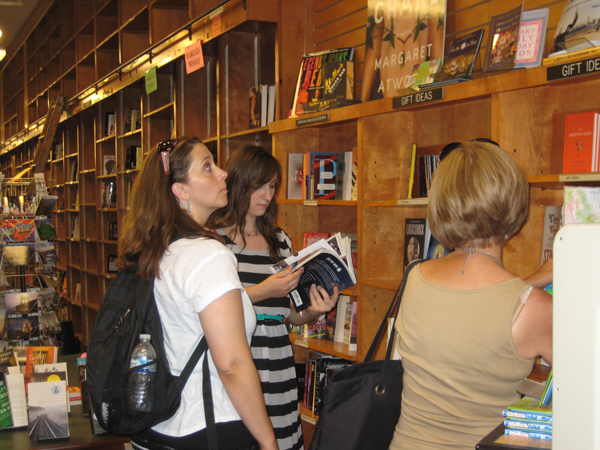 Customers perused the selection at Shakespeare & Co.  Photo by dusica sue malesevic