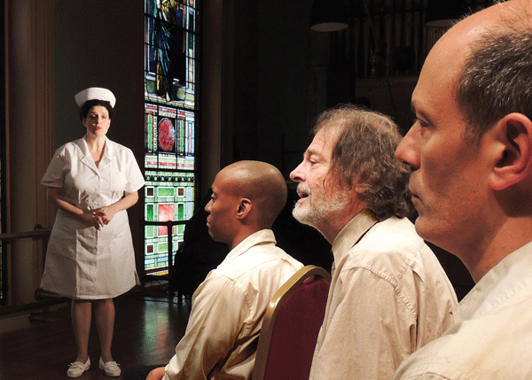 Just Do Art, Week of Sept. 11, 2014 3 Photo by Peculiar Works Project Three men and a doctor all play God, in the sanctuary of Judson Memorial Church. See “3Christs.”
