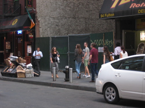 Now a vacant lot, a 10-unit affordable housing building will be constructed at 92 Fulton St.  Downtown Express photo by Dusica Sue Malesevic.