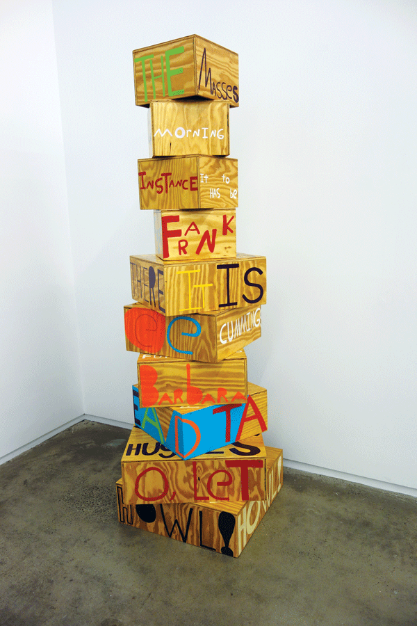Samuel Jablon. “The Poet Sculpture” (2013). Acrylic on wood.    Courtesy of the artist & Freight + Volume Gallery
