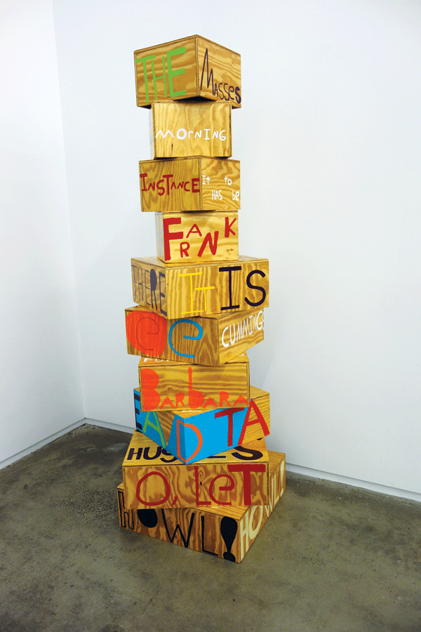 Courtesy of the artist & Freight + Volume Gallery Samuel Jablon. “The Poet Sculpture” (2013). Acrylic on wood. 