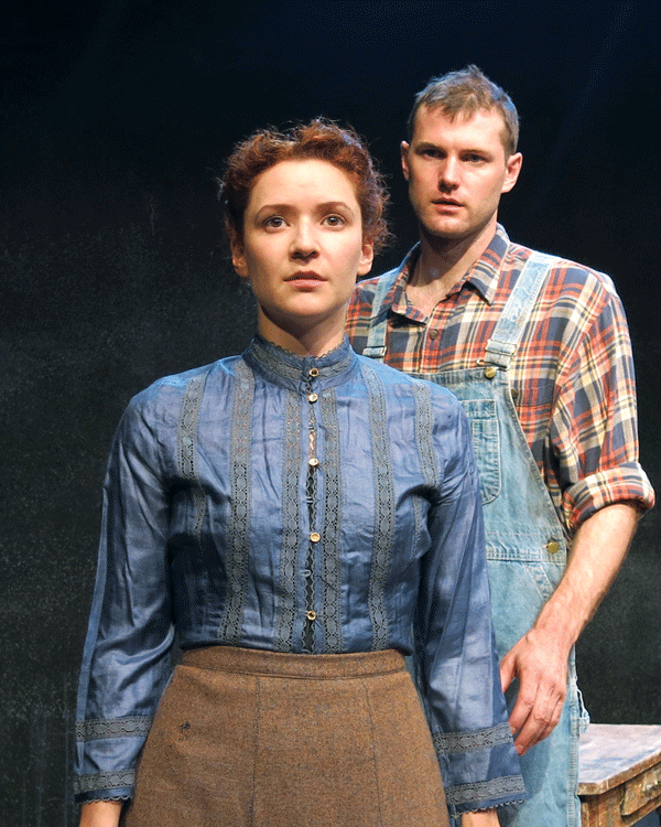 Olivia Killingsworth and Quinlan Corbett, in the Metropolitan Playhouse production of “Icebound.”  Photo by Jeremy X. Halpern 