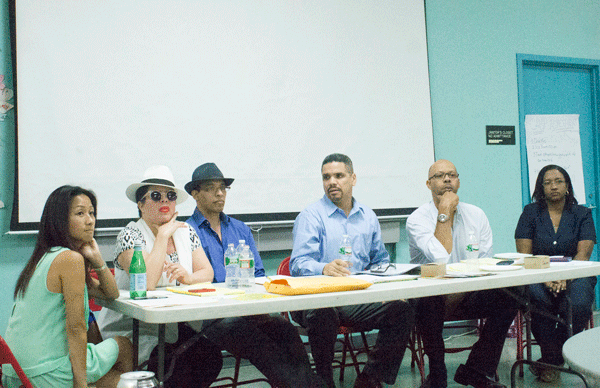 TUFFLES board members at the group’s Aug. 27 meeting, from left, Grace Mak, Daisy Echevarria, Aaron Gonzalez, Marc Richardson, Trever Holland and Tanya Castro. Not pictured are Sheila Hart, Alena Lopez and Brenda Siders, who were not present.  Photo by Zach Williams