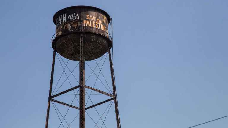A water tower in Greenpoint.