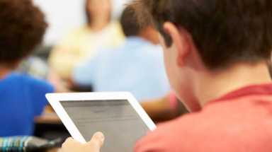 student with tablet