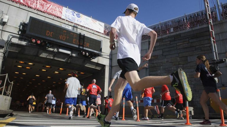 Participants in the 2014 Stephen Siller Tunnel To Towers 5K Run & Walk enter the Brooklyn entrance to the Hugh L. Carey Tunnel on Sunday, Sept. 28, 2014.