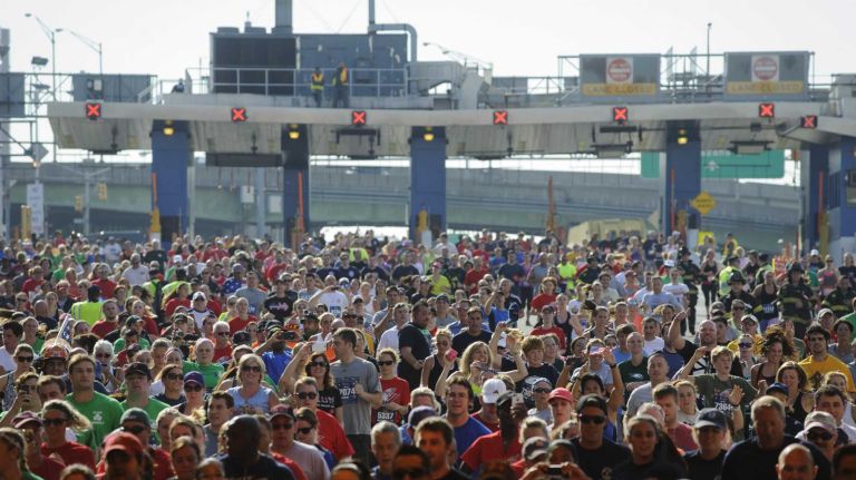 Participants in the 2014 Stephen Siller Tunnel To Towers 5K Run & Walk enter the Brooklyn entrance to the Hugh L. Carey Tunnel on Sunday, Sept. 28, 2014.