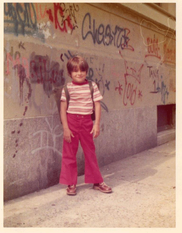 Todd Ferrara in front of P.S. 61, when he was a student there.