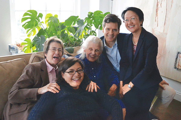At Doris Diether’s C.B. 2 50th anniversary party, from left, Deborah Glick, Rosie Mendez, Diether, Brad Hoylman and Margaret Chin.   Photo by Zella Jones