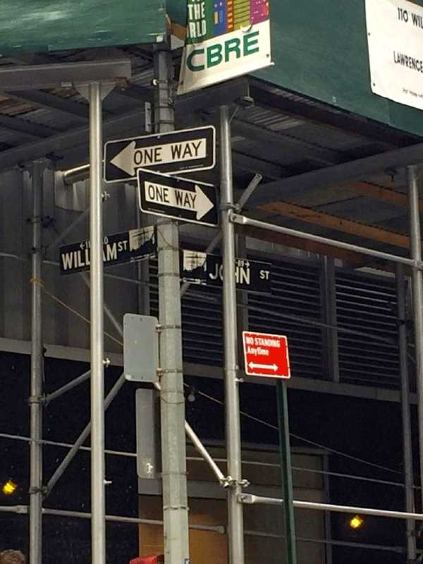 Stop sign coming to dangerous part of William St. 1 williamsstreet