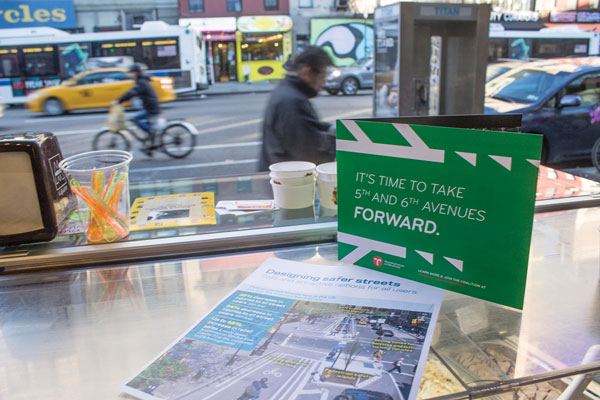 Business Owners, Activists Want Redesign for Fifth, Sixth Aves. 4 Transportation Alternatives, along with more than 145 local businesses, are pushing for improved safety measures on Fifth and Sixth Aves.