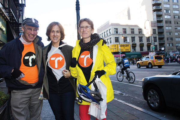 Business Owners, Activists Want Redesign for Fifth, Sixth Aves. 3 Transportation Alternatives members know that every good idea deserves a great T-shirt.