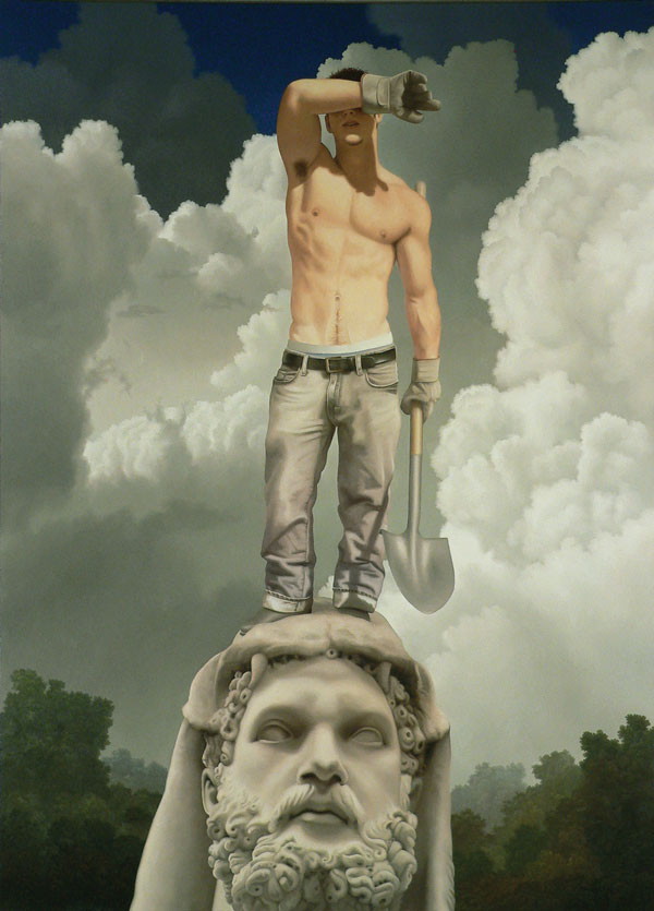 Buhmann on Art, Week of Oct. 9, 2014 3 Wes Hempel / “Burying The Evidence” / oil on canvas, 72x52” / 2014. Courtesy of the artist & George Billis Gallery, NYC