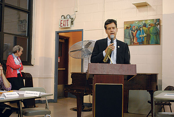 CB4 Approves Expansion of Special West Chelsea District 2 Photo by Winnie McCroy State Senator Brad Hoylman argues for revising the Hate Crimes Law.