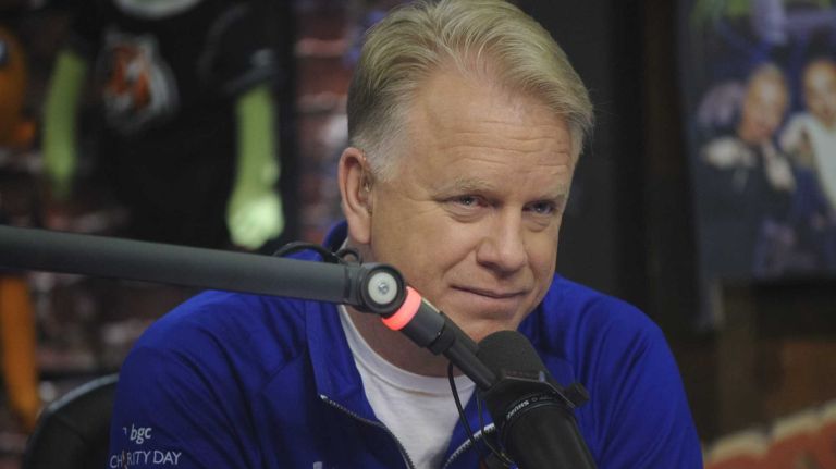 Boomer Esiason co-hosts WFAN's morning show with Craig Carton on Wednesday, October 15, 2014. 