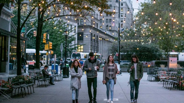 Downtown Brooklyn photos 23 People walk through Willoughby Plaza in Downtown Brooklyn.