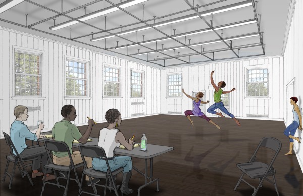 Art studios by the dozens coming to Governors Island 3 A rendering of a dance studio. Courtesy of Spaceworks.