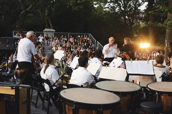Lutz Rath, seen here conducing the Washington Square Music Festival Chamber Orchestra in Washington Square last summer, will preside over Nov. 14’s free concert.   Photo by Sally J. Bair