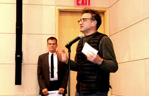 Tobi Bergman is elected C.B. 2 chairperson 4 Tobi Bergman spoke before C.B. 2 voted for chairperson while another candidate, Bo Riccobono, waited his turn at the mic.