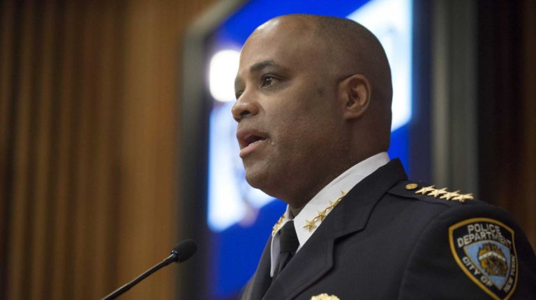 Chief Philip Banks III speaks to the media after he was appointed Chief of Department during a promotion ceremony at One Police Plaza on Thursday, March 28, 2013 in Manhattan. 