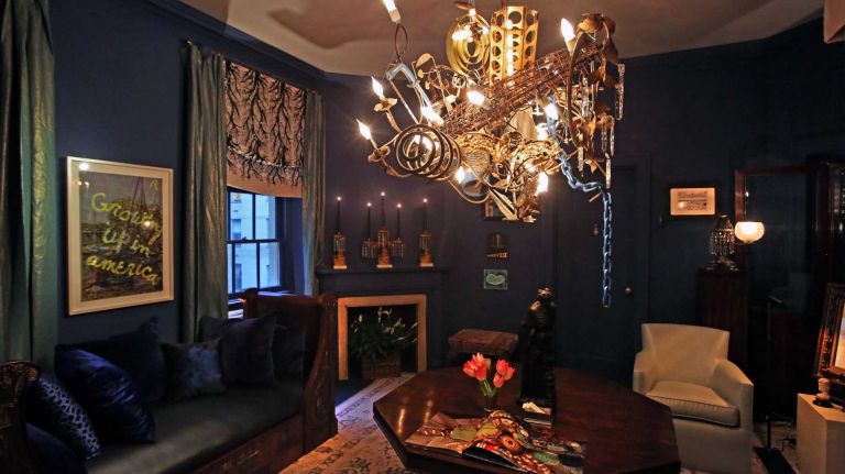 NY Holiday House Show 31 The end-of-October informal holiday known as Mischief Night, the theme of Manhattan designer Louis Navarrete's third-floor living room, makes a statement right away.