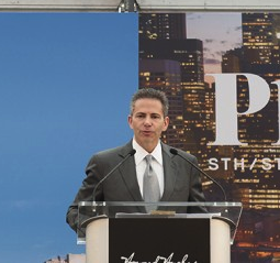 David Weinreb, .C.E.O. of Howard Hughes Corp., last year at a ceremony near Pier 17. Downtown Express file photo by Terese Loeb Kreuzer.