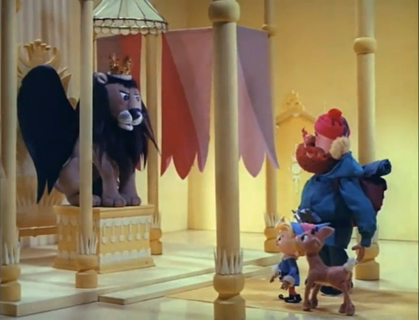 What was King Moonracer’s true involvement in the disastrous parachute drop? Misfit Doll and Tall Elf have their own theories.  RANKIN-BASS/CBS