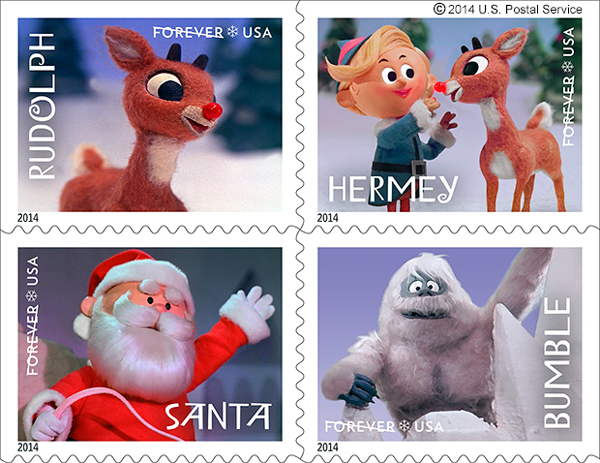 The United States Postal Service gave the Rankin/Bass version of “Rudolph” its stamp of approval, with this four-set collection marking the beloved TV special’s 50th anniversary.