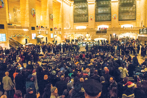 Activists stage a die-in at Grand Central Station.  Photo by Zach Williams