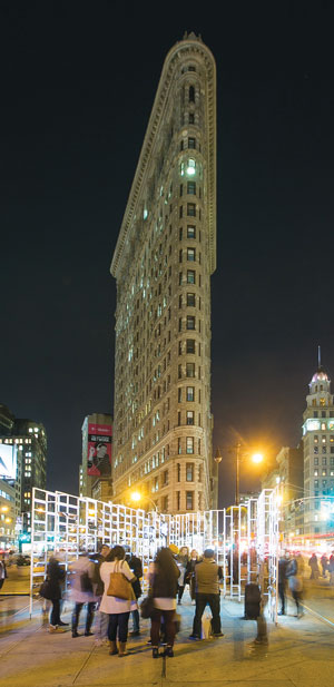 It’s 23 Days of Flatiron Cheer, when the public plazas are filled with free events and entertainment.    Photo by Cameron Blaylock, courtesy of Van Alen Institute 