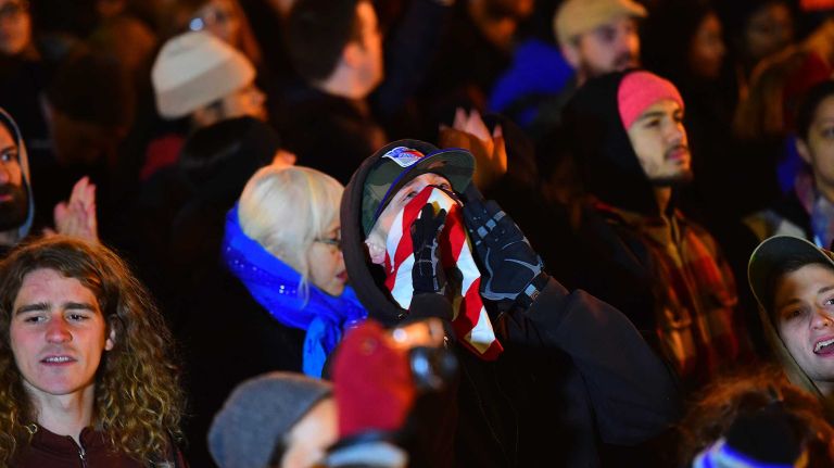Protestors against the grand jury decision on the Eric Garner case gathered Thursday Dec 4, 2014 at Foley Square.