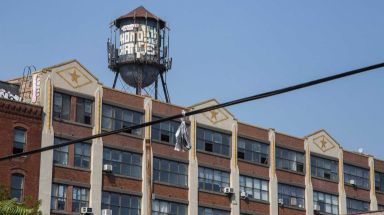 A water tower in Greenpoint