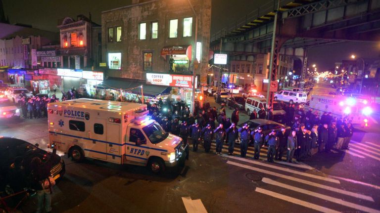 NYPD and people can -- and must -- restore trust 2 Members of the NYPD salute an ambulance carrying the bodies of officers Wenjian Liu and Rafael Ramos who were killed while seated in their marked police car in Brooklyn on Saturday, Dec. 20, 2014.