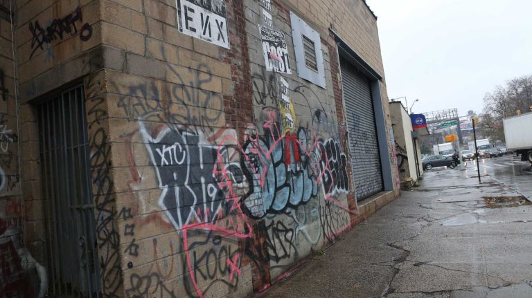 NYC graffiti images 16 Graffiti on a building on Flushing Ave. at the corner of Classon in Williamsburg, Brooklyn, Wednesday, Nov., 26, 2014.