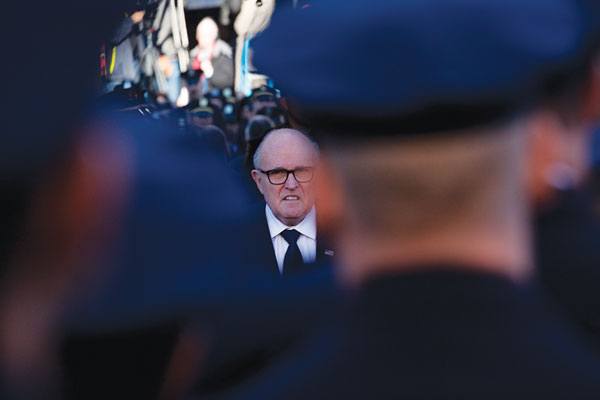 Former Mayor Rudy Giuliani, who attended the service, has criticized de Blasio for being anti-police for the way he reacted to a grand jury’s decision not to indict a police officer in Eric Garner’s death.