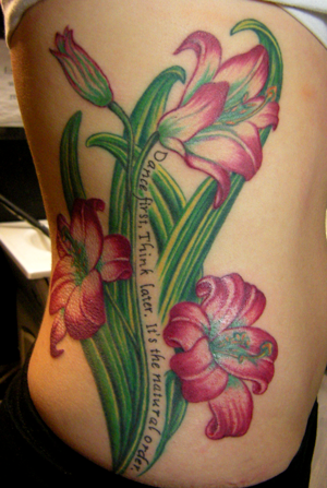 Tattoo on a woman’s side by Linda Wulkan.   Courtesy of Linda Wulkan